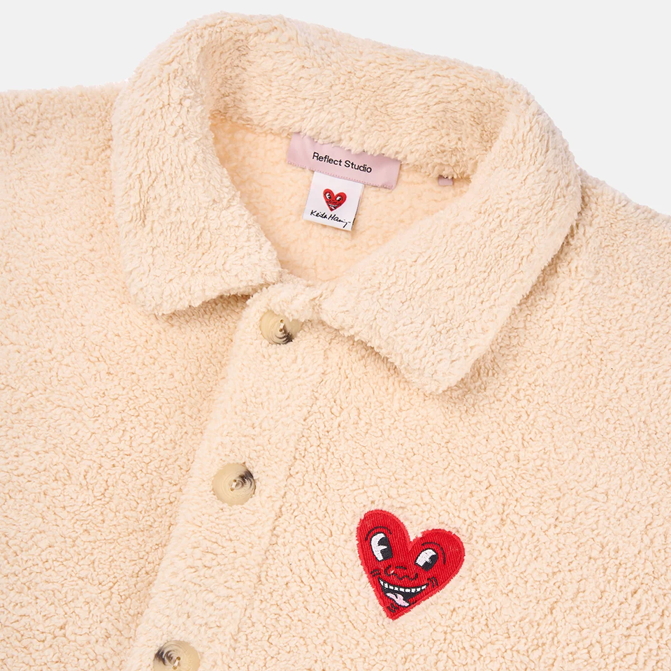 Reflect Studio Keith Haring Sherpa Jacket "Smiling Heart"