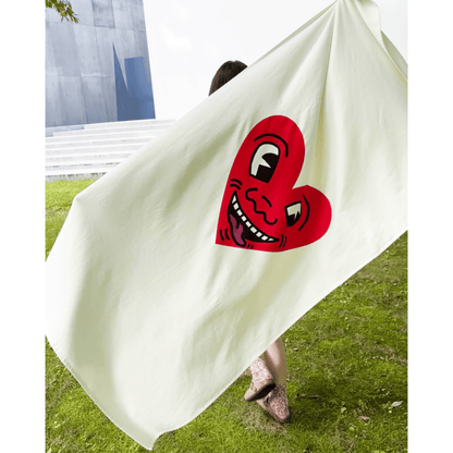 Reflect Studio Keith Haring Towel Blanket "Smiling Heart"