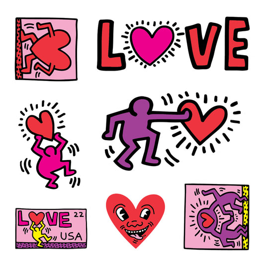 Apply Stickers Keith Haring Sticker sheet M LOVE