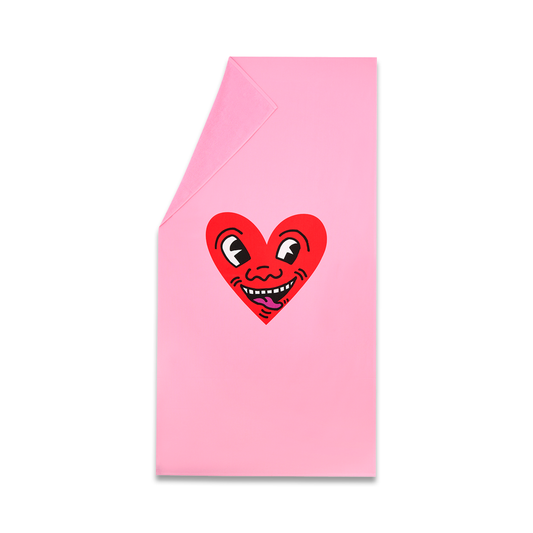 Reflect Studio Keith Haring Towel Blanket "Smiling Heart"