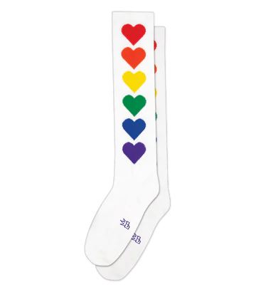 GUMBALL POODLE Athletic Knee Socks RAINBOW HEARTS