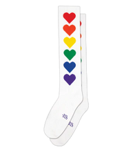 Load image into gallery viewer, GUMBALL POODLE Athletic Knee Socks RAINBOW HEARTS