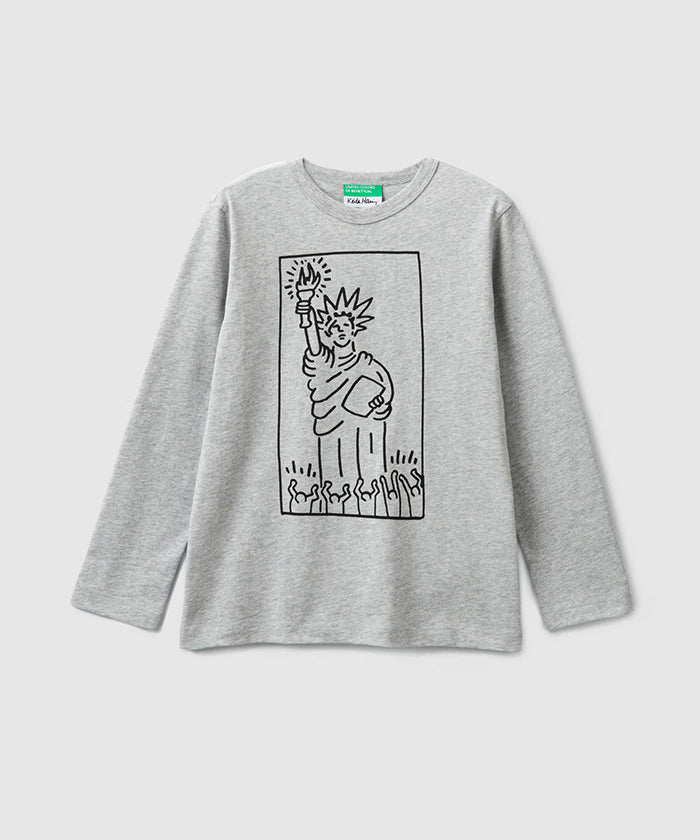 Benetton Keith Haring Kids Long Sleeve Liberty Gray