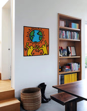 将图片加载到图库查看器，墙贴 Keith Haring-Globe Globe