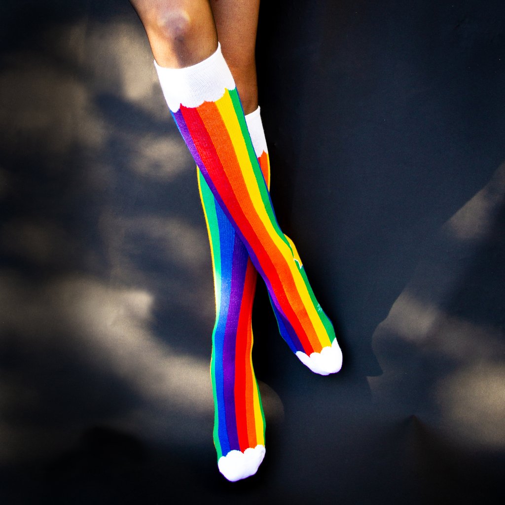 GUMBALL POODLE Athletic Knee Socks Rainbow Clouds 321092-KARC