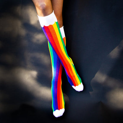 GUMBALL POODLE Athletic Knee Socks Rainbow Clouds 321092-KARC