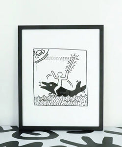 No.29  Framed Poster Untitled Dolphin