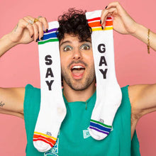 Load image into gallery viewer, GUMBALL POODLE Athletic Knee Socks SAY GAY