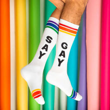 Load image into gallery viewer, GUMBALL POODLE Athletic Knee Socks SAY GAY