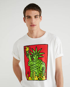 Benetton Keith Haring T 恤绿色自由 T 恤